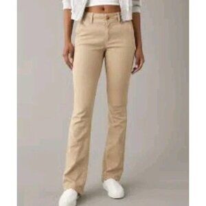 American Eagle Outfitters Super Stretch Kick Boot Khaki Pant- Women's 10 L-Chino